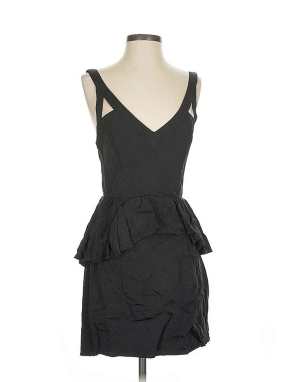 Sexy Black Peplum Mini Dress Size Small Medium, Keepsake, Like New - Picture 1 of 11
